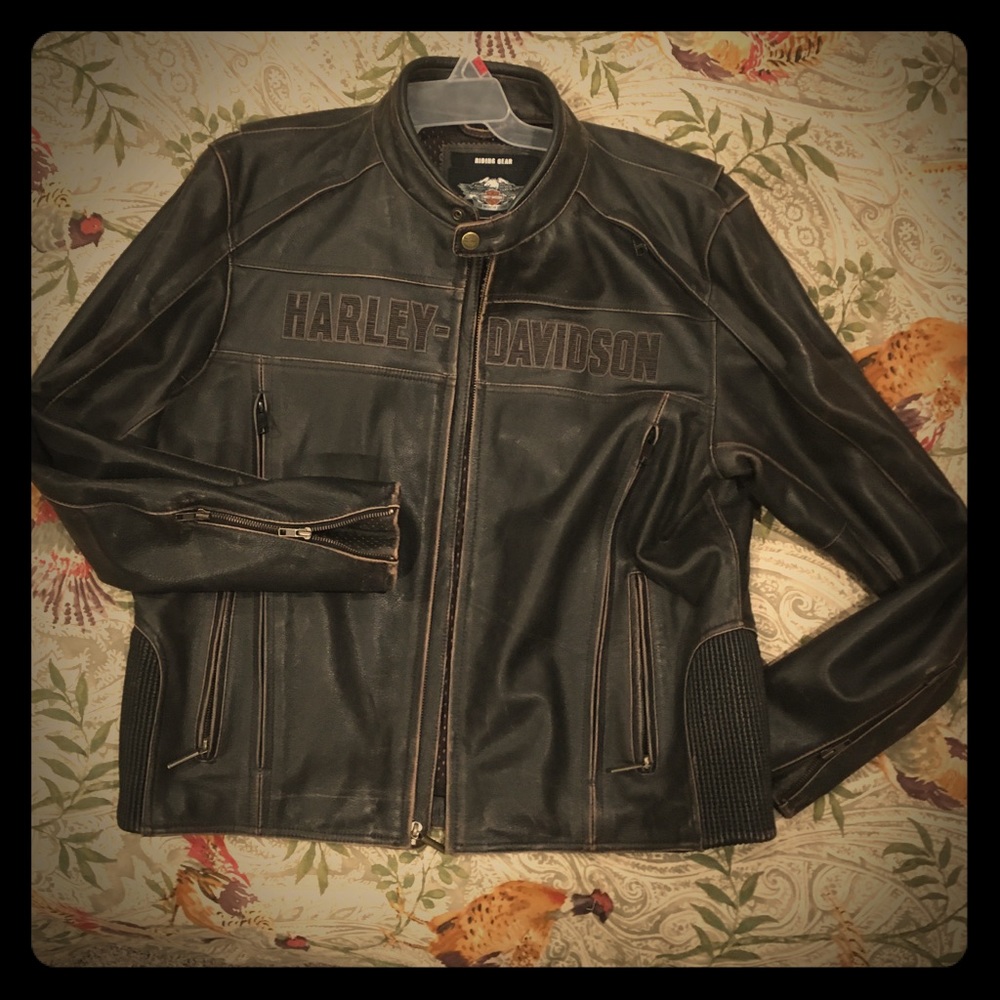 Genuine Harley Davidson XL brown leather Jacket 😎